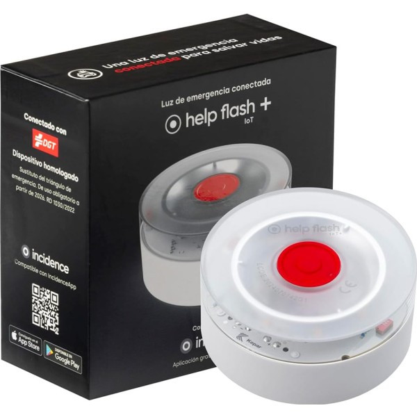 Helpflash baliza flash v16 iot / luz de emergencia homologada dgt 3.0 / conexión iot