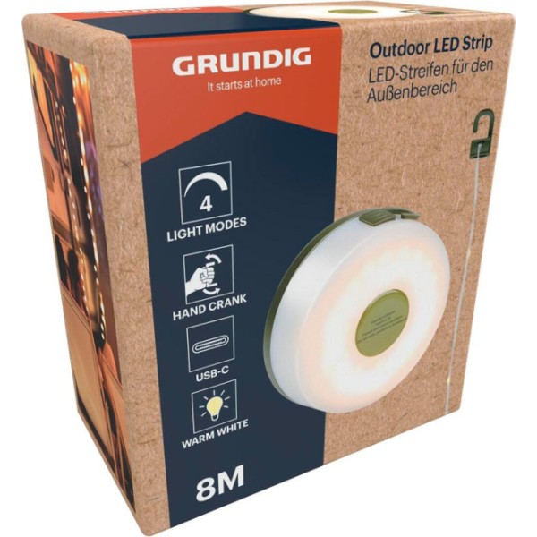 Guirnalda LED Retráctil Exterior 8 m Luz Cálida